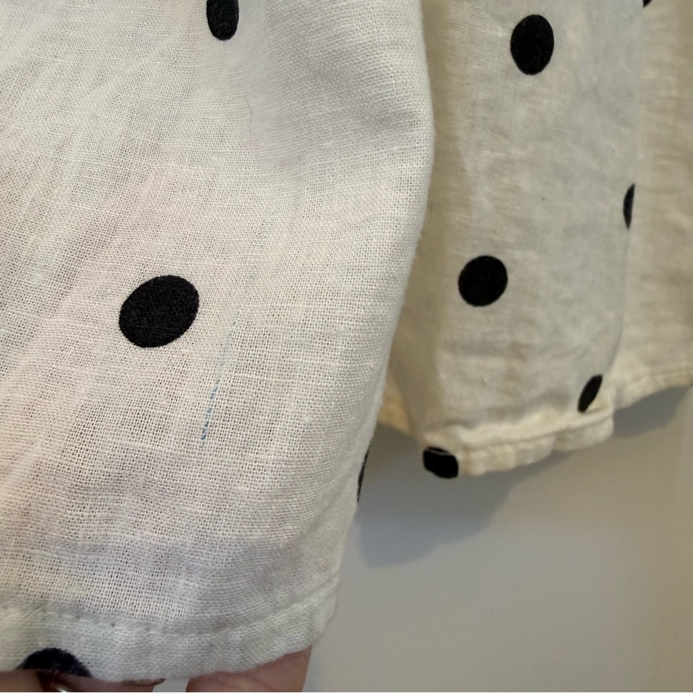 Old Navy fit flare linen blend ruffle trimmed maxi cami polka dot dress XS retro - Picture 12 of 12